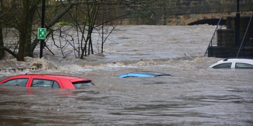 Cars flooded