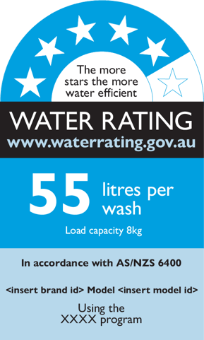 Water rating washing machines